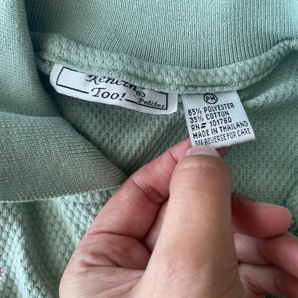 Vintage Cotton Blend floral embroidered polo golf top - Picture 9 of 9